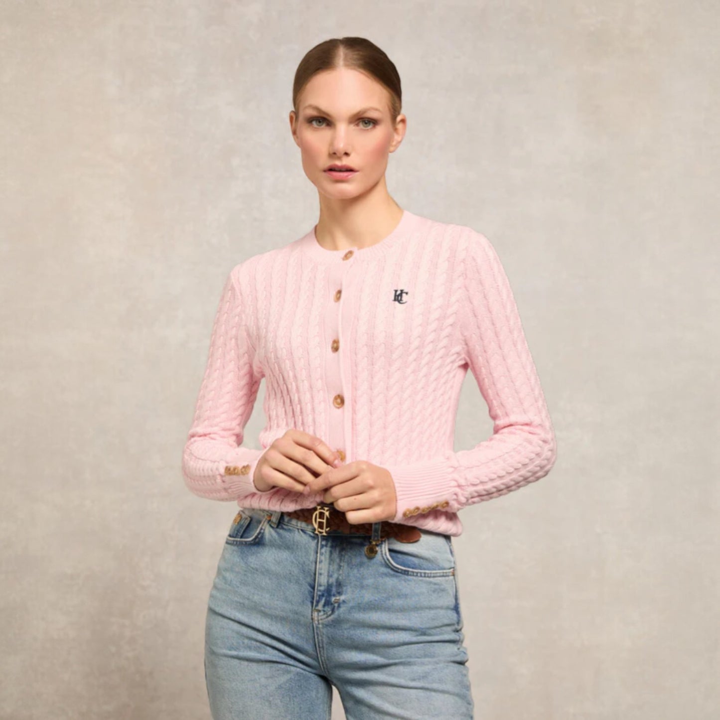 Holland Cooper Cotswold Cardigan Soft Pink