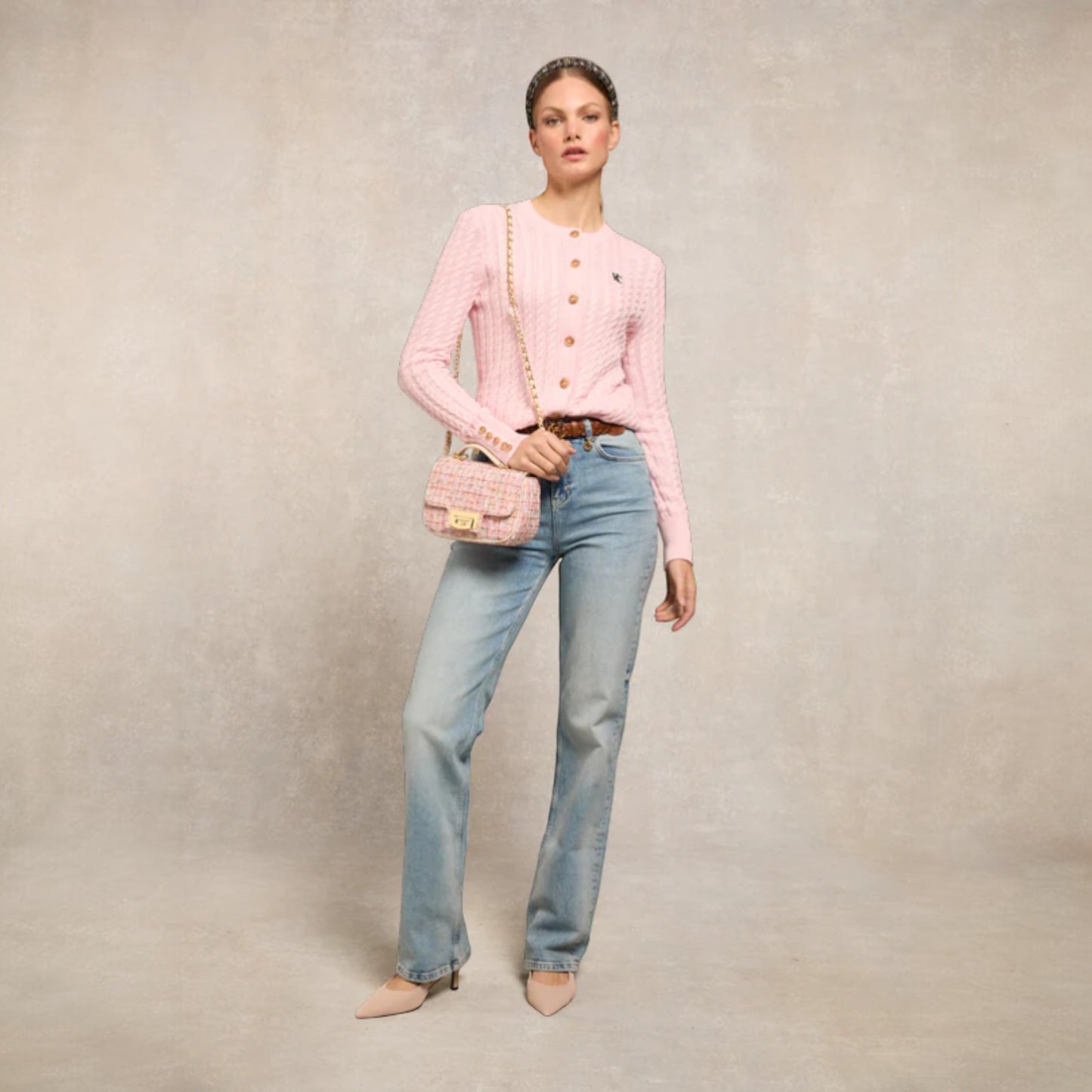 Holland Cooper Cotswold Cardigan Soft Pink