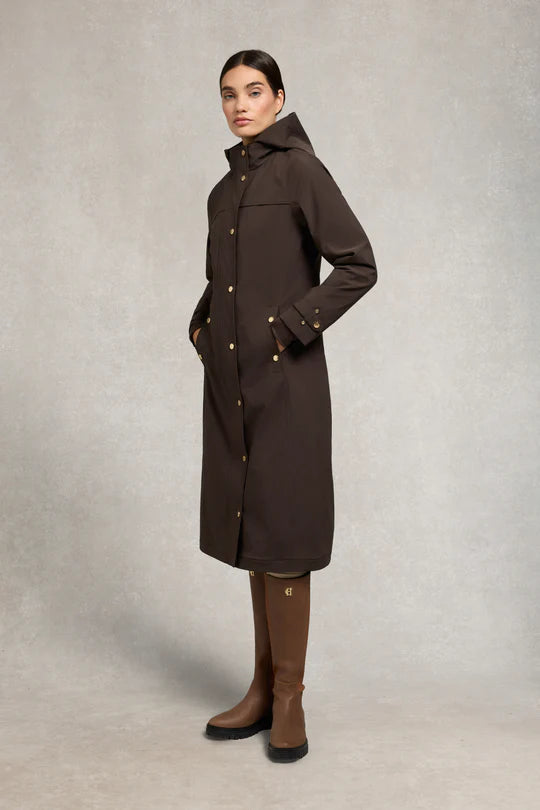 Holland Cooper Folgate Rain Coat Chocolate