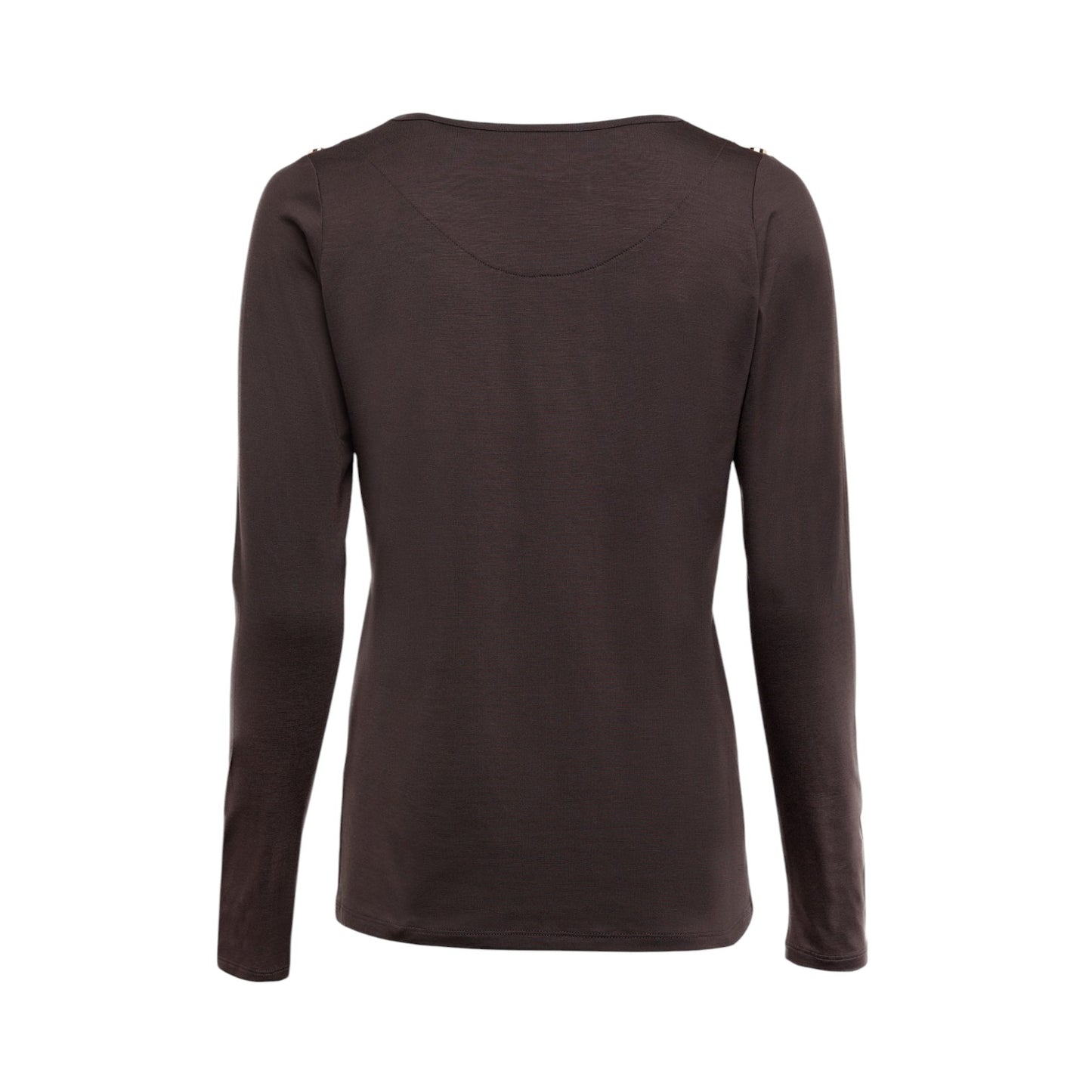 Holland Cooper Long Sleeve V-Neck Tee Coffee