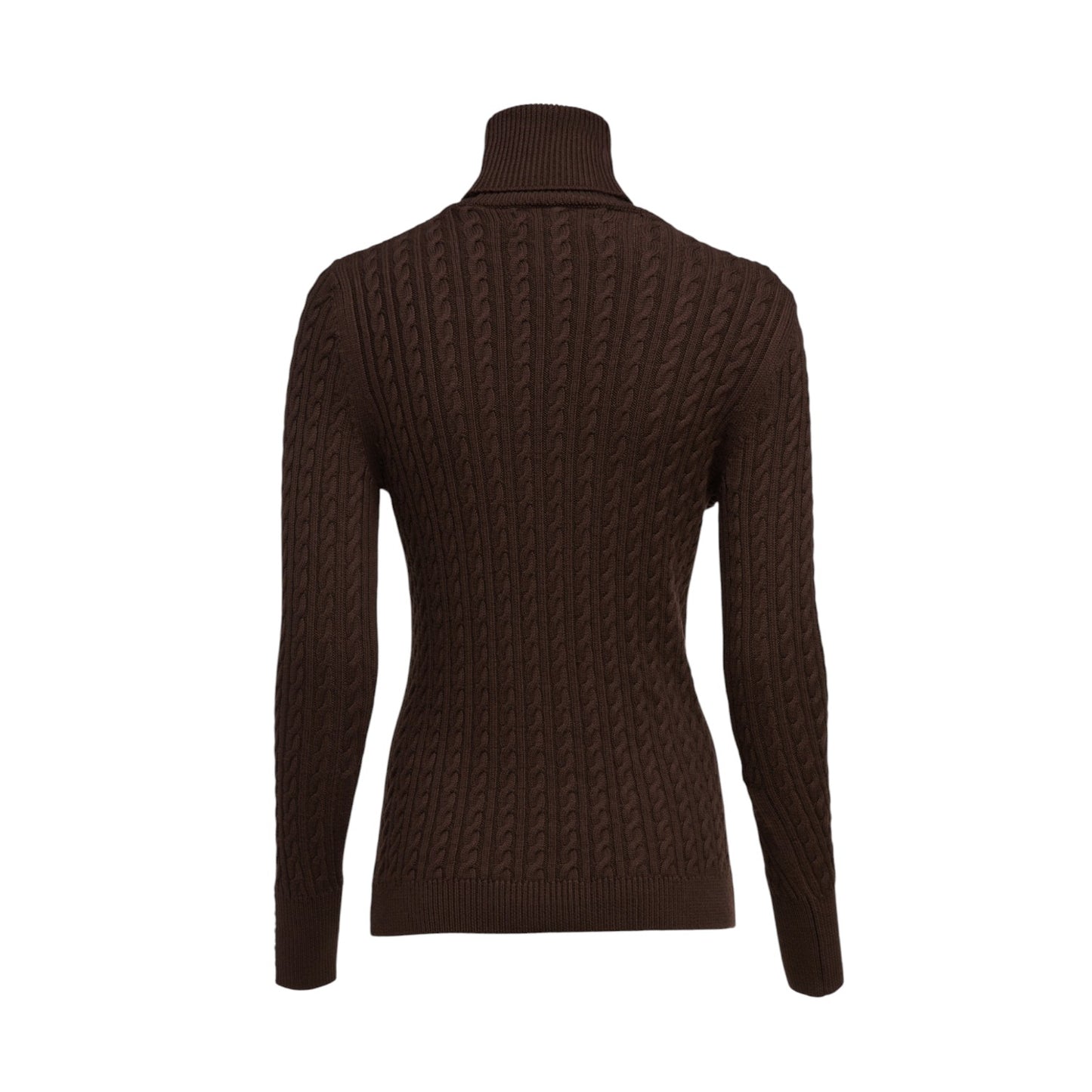 Holland Cooper Seattle Roll Neck Cable Knit Chocolate