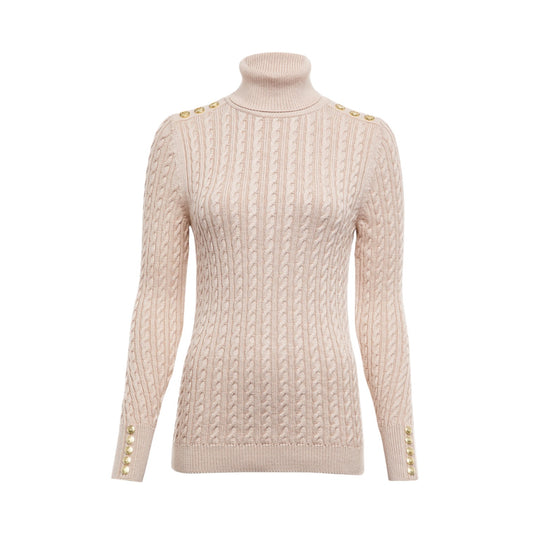 Holland Cooper Seattle Roll Neck Cable Knit Oatmeal