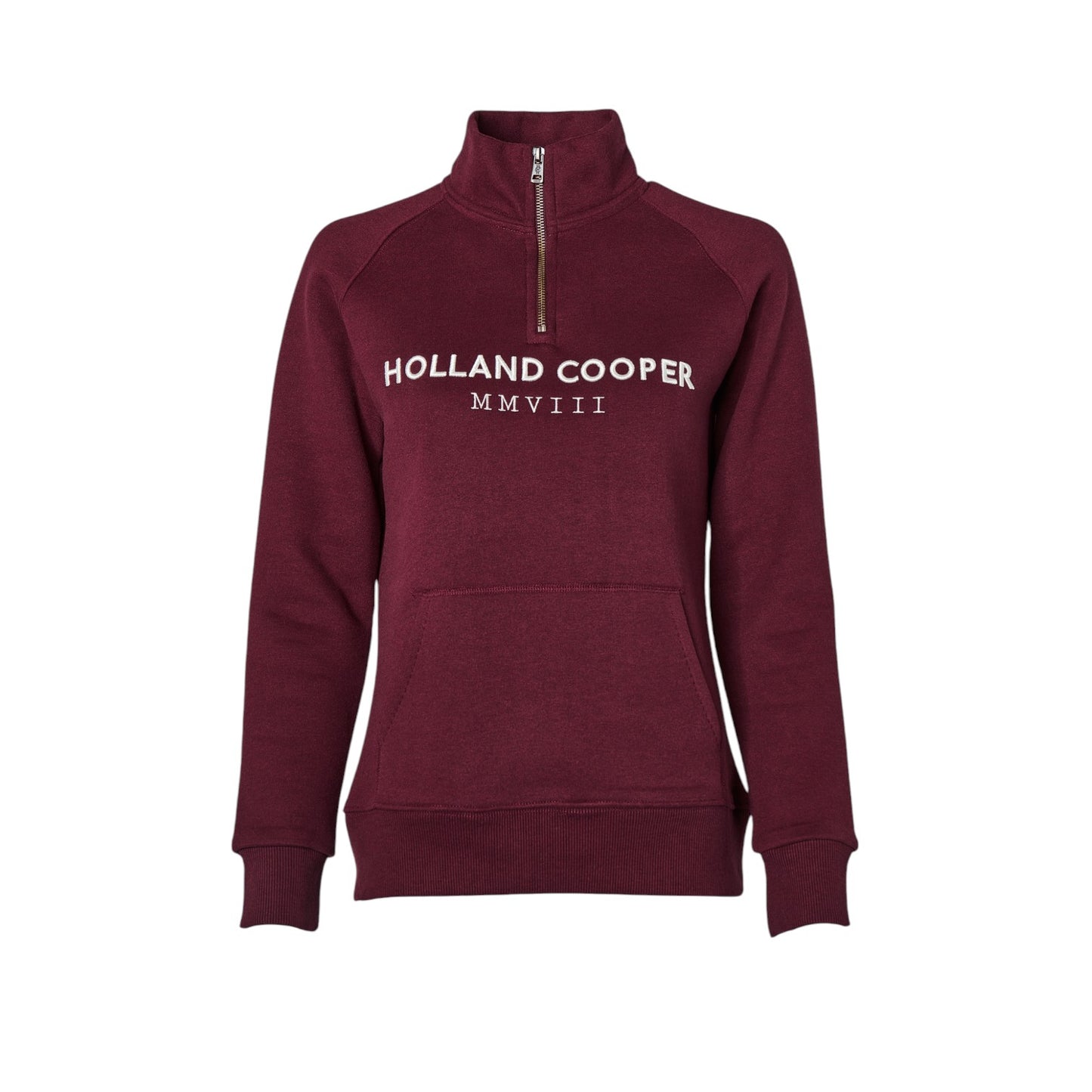 Holland Cooper Sporting Heritage Zip Henley Merlot