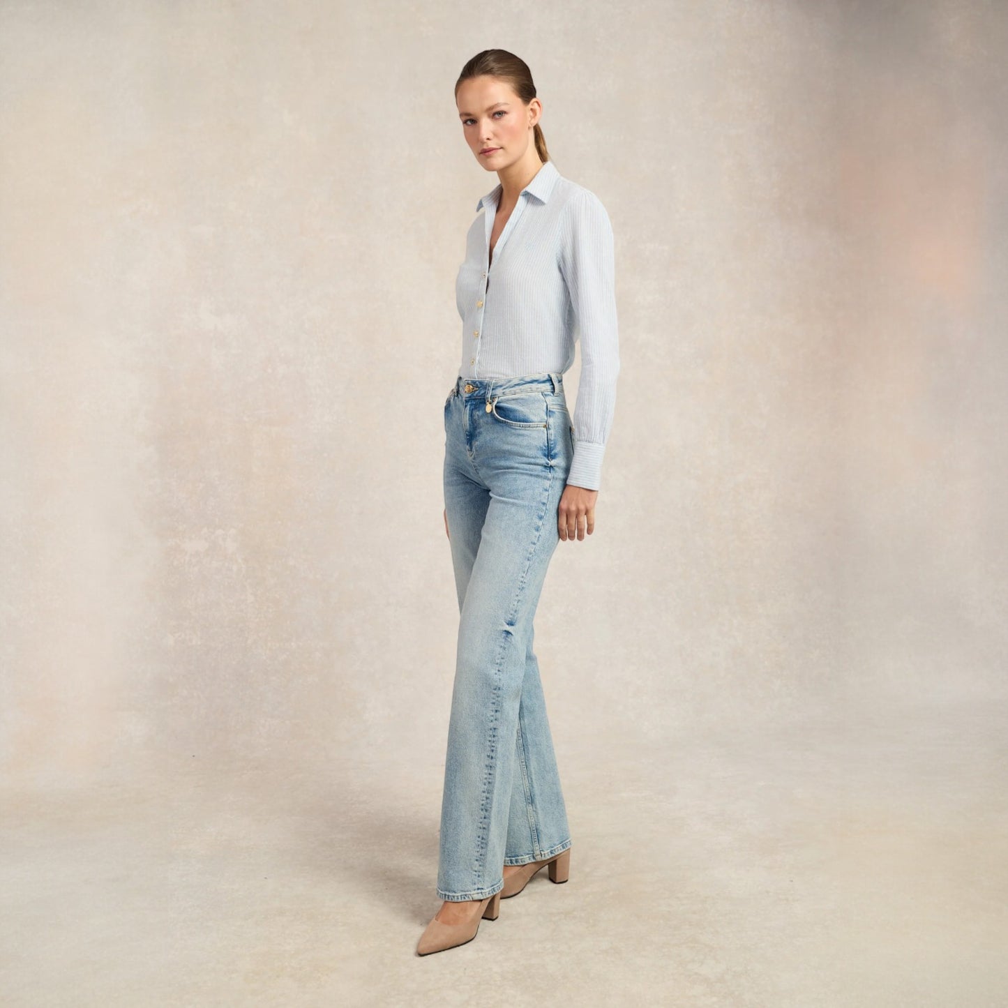 Holland Cooper Classic V-Neck Blouse Azure