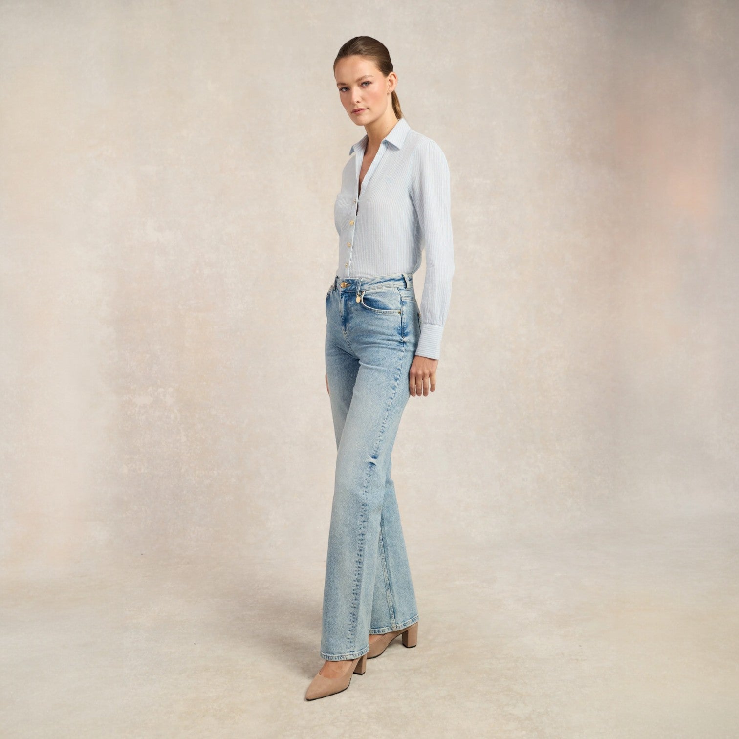 Holland Cooper Classic V-Neck Blouse Azure