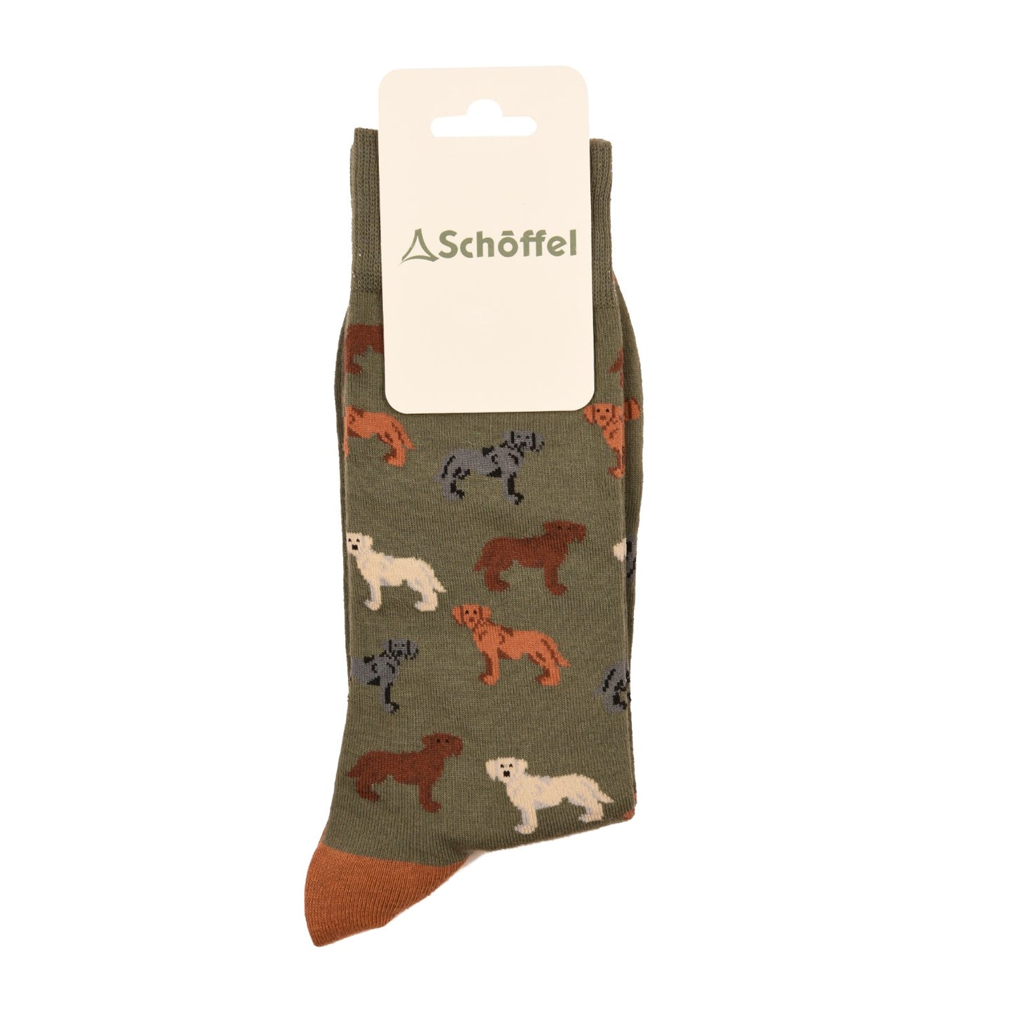 Schoffel Single Cotton Sock Olive Labrador