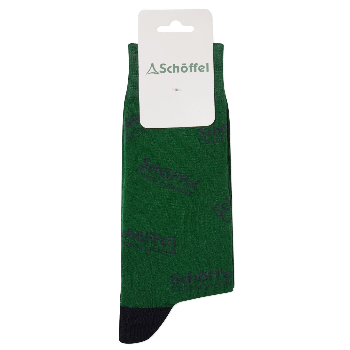 Schoffel Single Cotton Sock Green Countrywear Logo