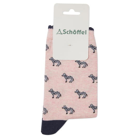 Schoffel Single Cotton Sock Pink Zebra