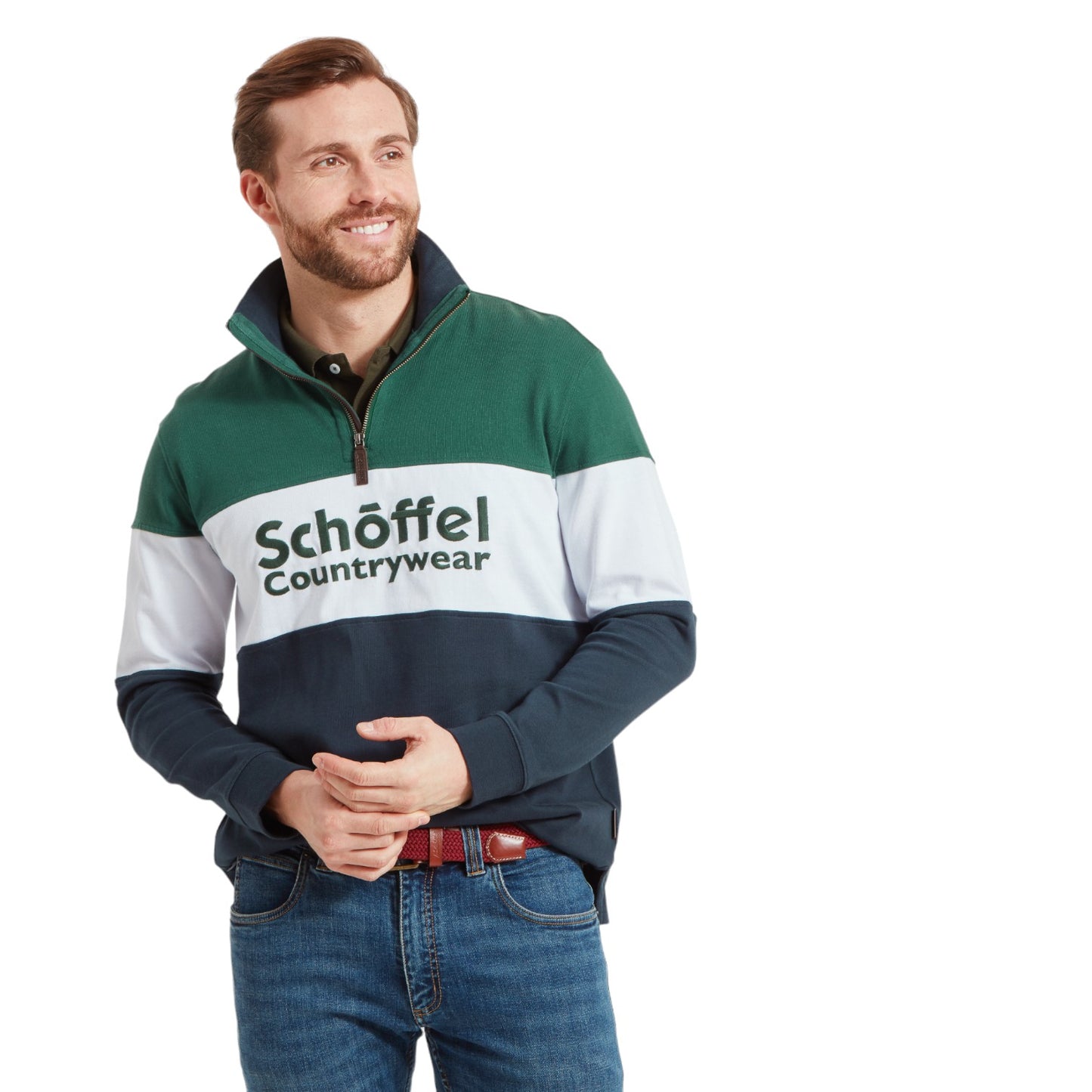 Schoffel Exeter Heritage 1/4 Zip Navy