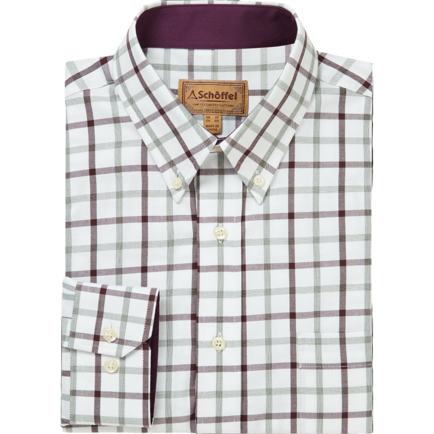 Schoffel Brancaster Classic Shirt Wine Check