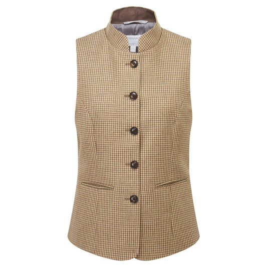 Schoffel Millport Tweed Nehru Waistcoat Houndstooth Tweed