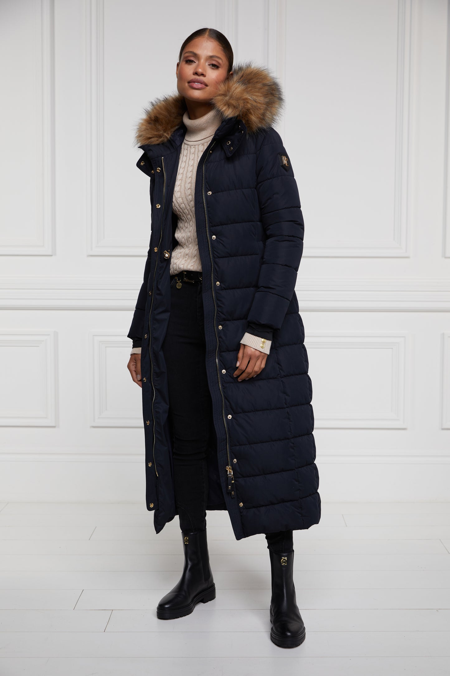 Holland Cooper Stoneleigh Longline Coat Ink Navy