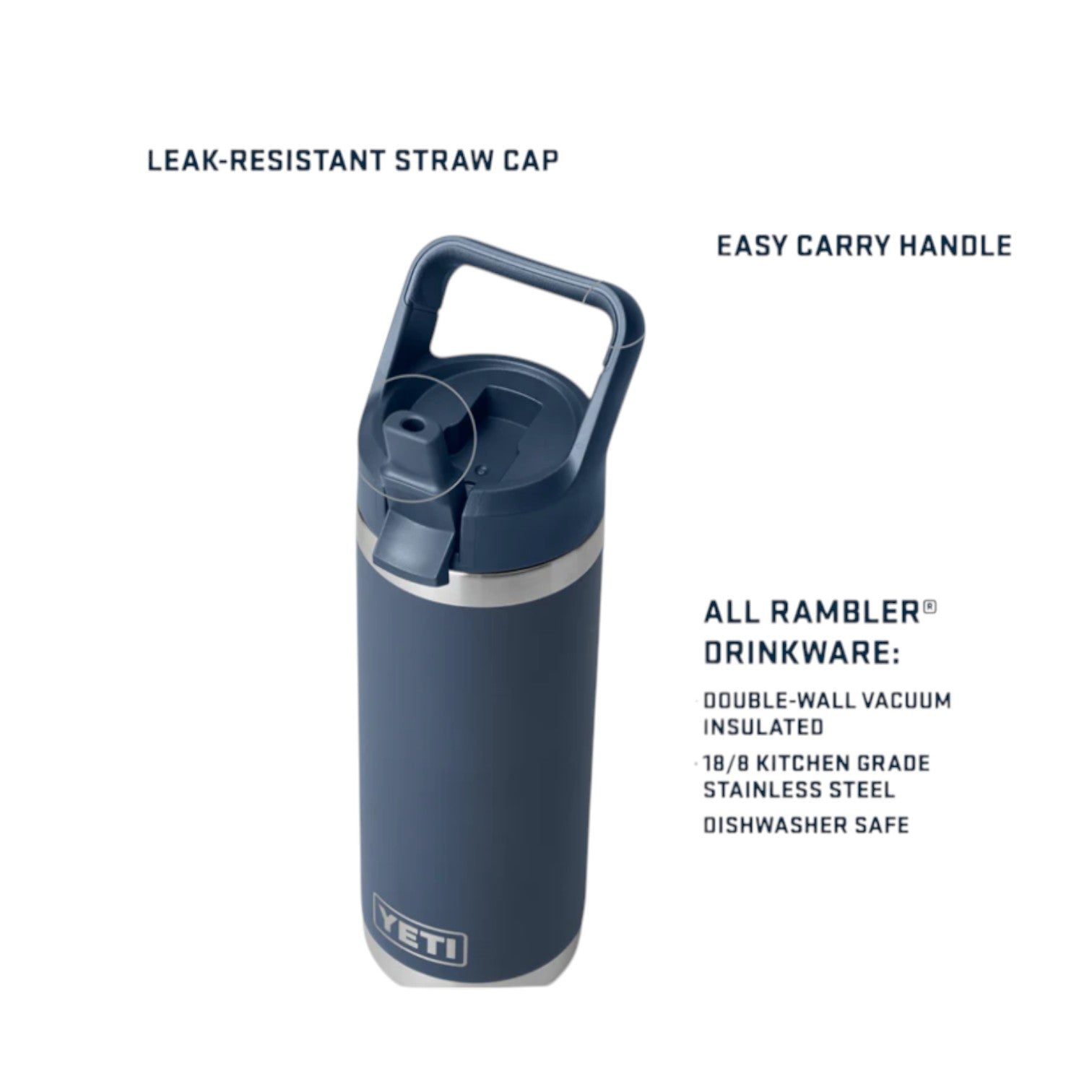 Yeti Rambler 18Oz Colour Straw Bottle Royal Blue