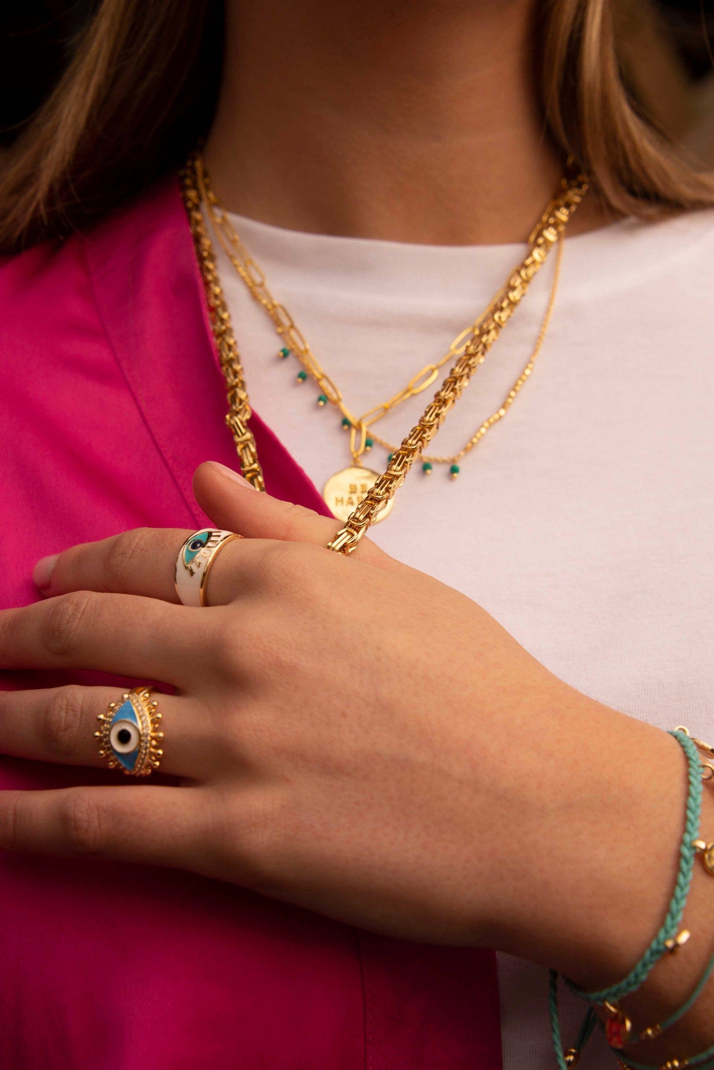 Gold Maze Link Chain Necklace