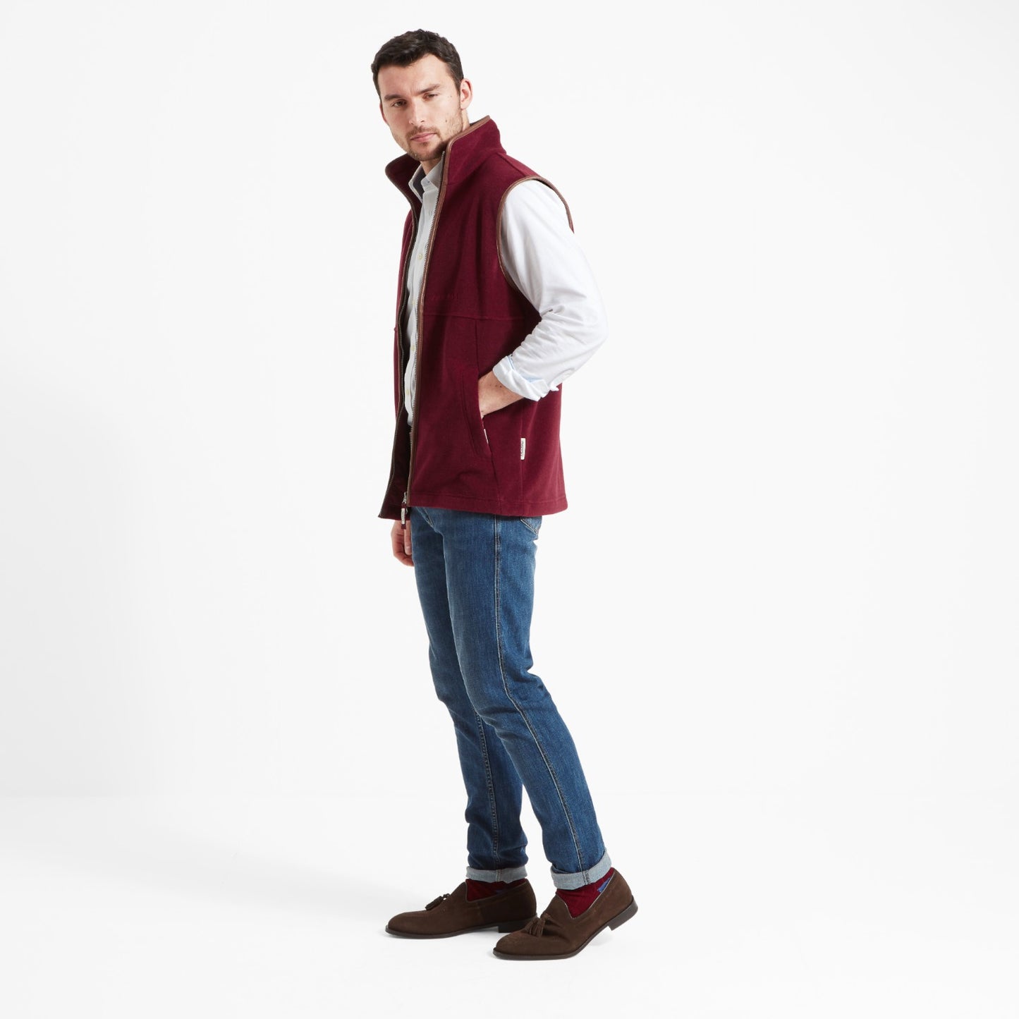 Schoffel Oakham Fleece Gilet Claret