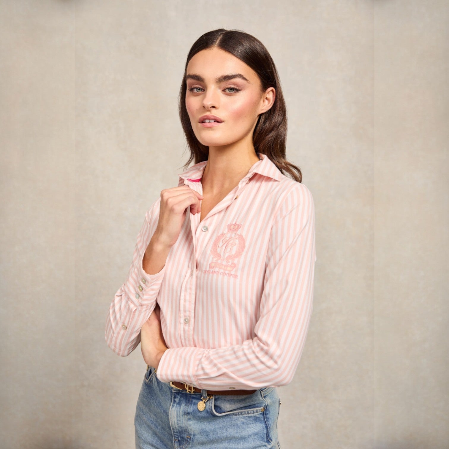 Holland Cooper Classic Button Down Shirt Pink