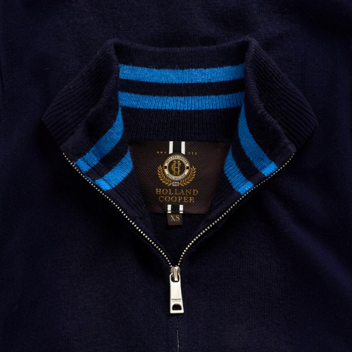Holland Cooper Fine Quarter Zip Ink Navy