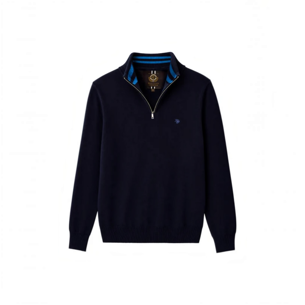 Holland Cooper Fine Quarter Zip Ink Navy
