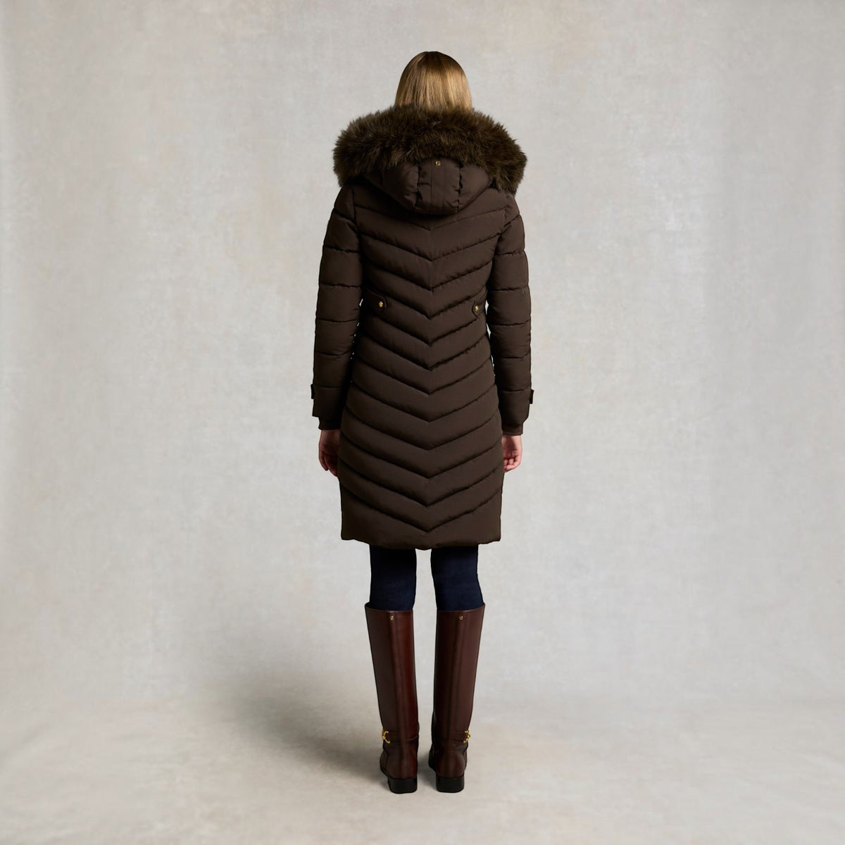 Holland Cooper Chamonix Coat Heraldic Chocolate