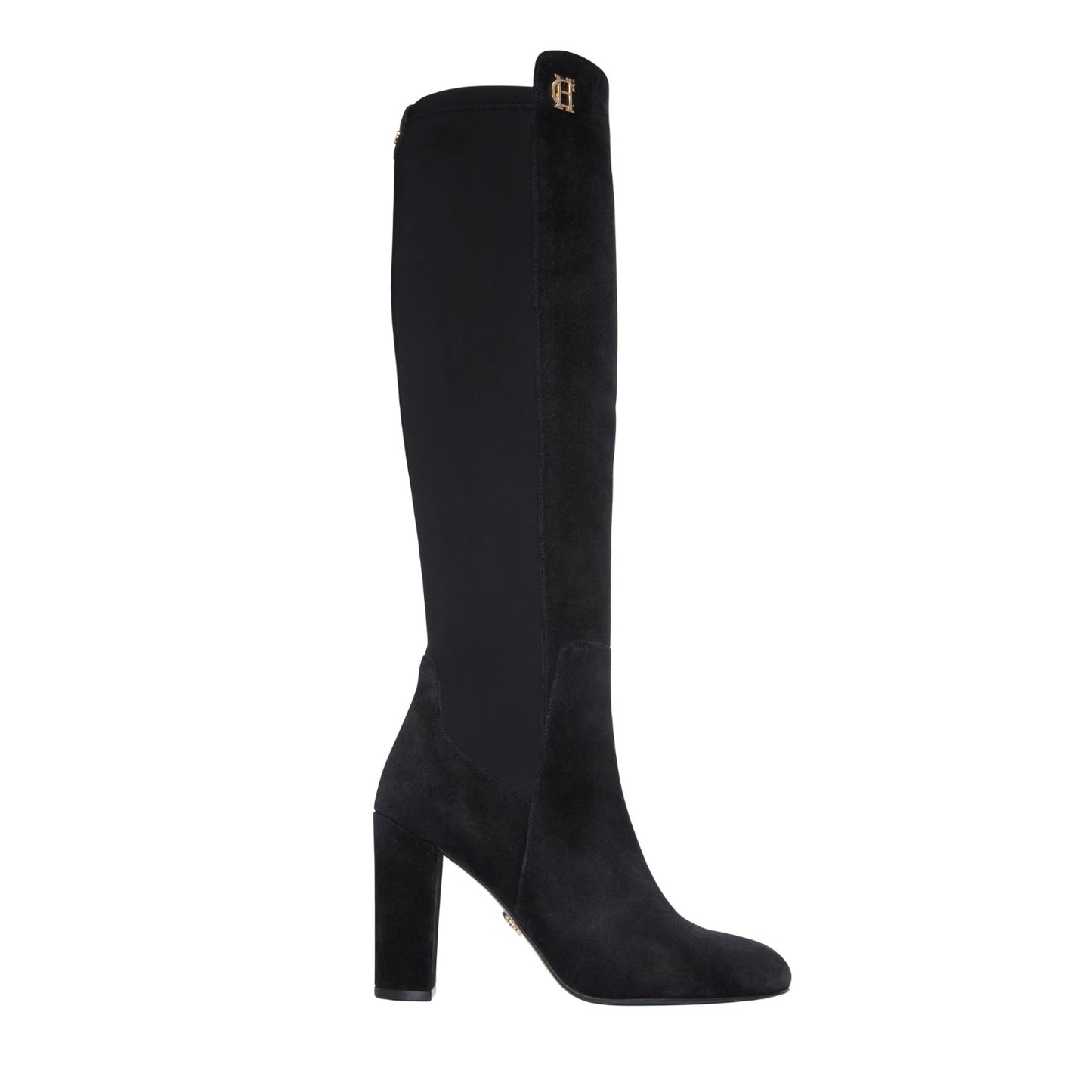 Holland Cooper Albany Heeled Boot Black Suede