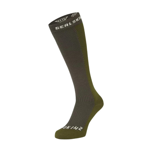 Sealskinz Worstead Waterproof Cold Weather Knee Length Sock Olive