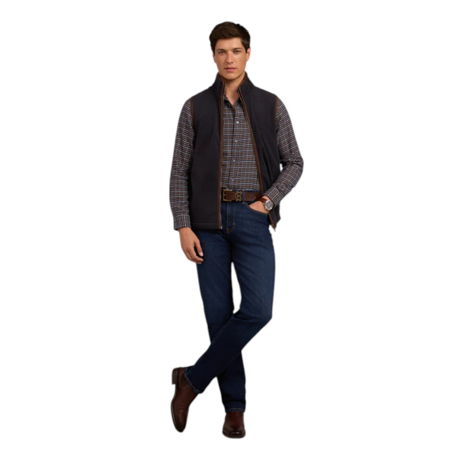Holland Cooper Men's Country Fleece Gilet Ink Navy