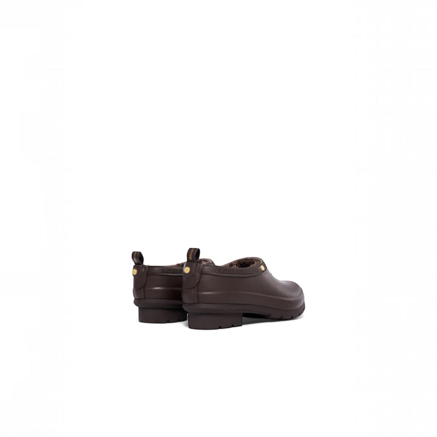 Back shot of Brown loafer on a white background