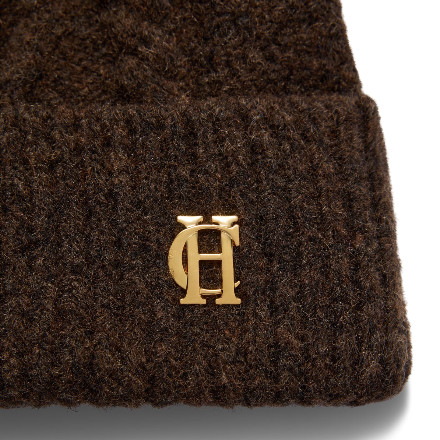 Holland Cooper Sloane Cable Bobble Hat Chocolate