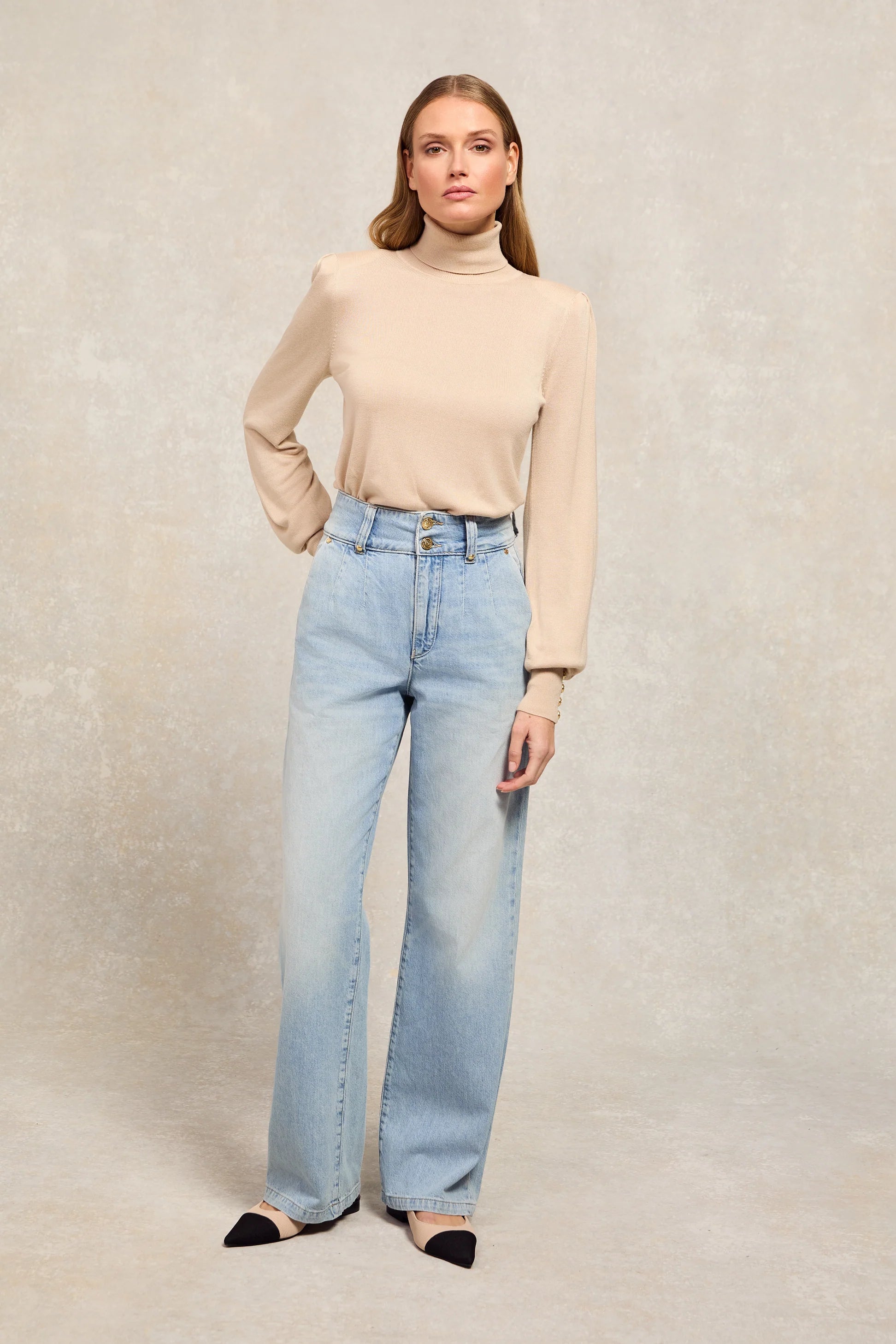 Holland Cooper Tailored Wide Leg Jean Vintage Indigo