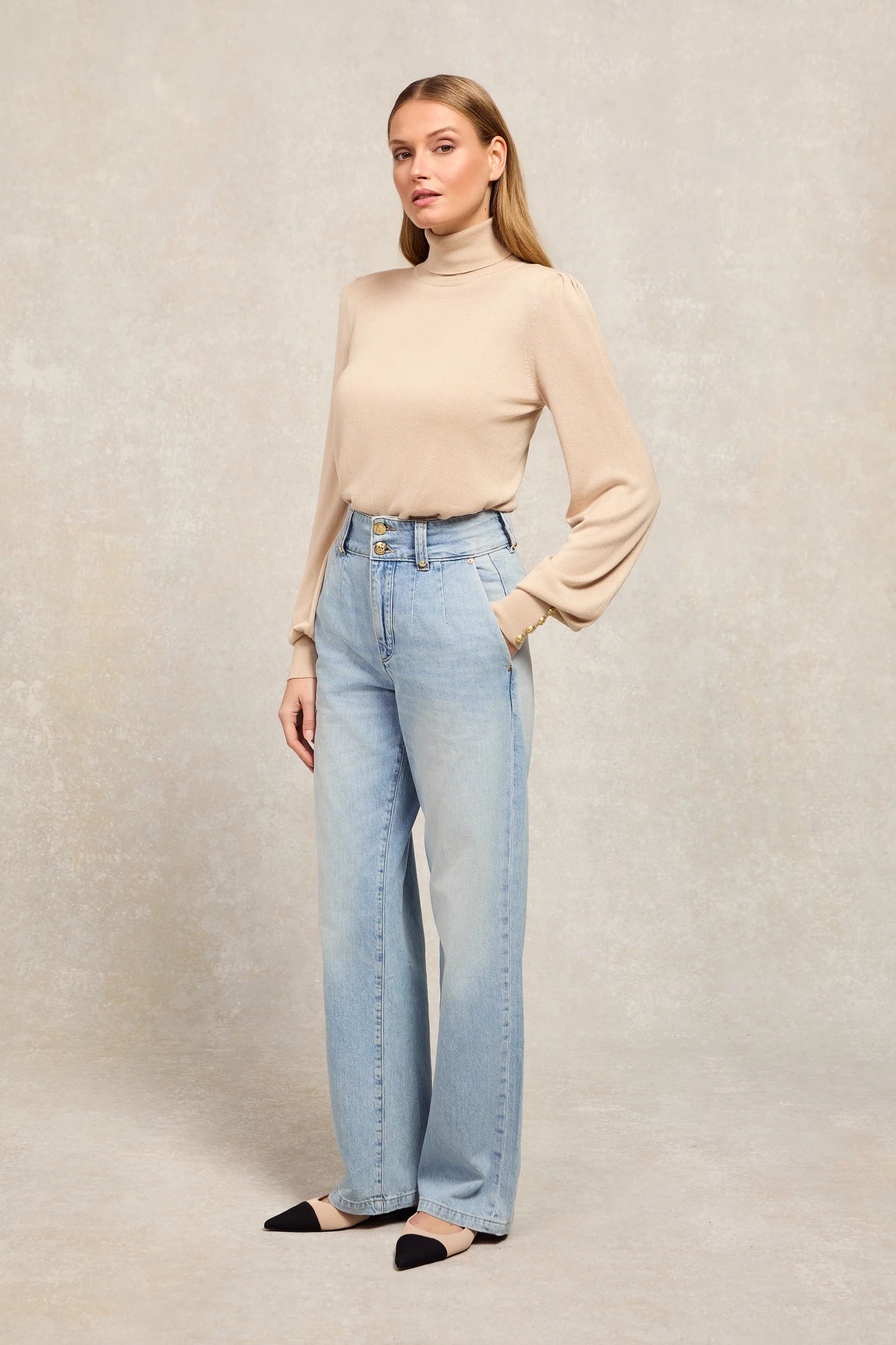 Holland Cooper Tailored Wide Leg Jean Vintage Indigo