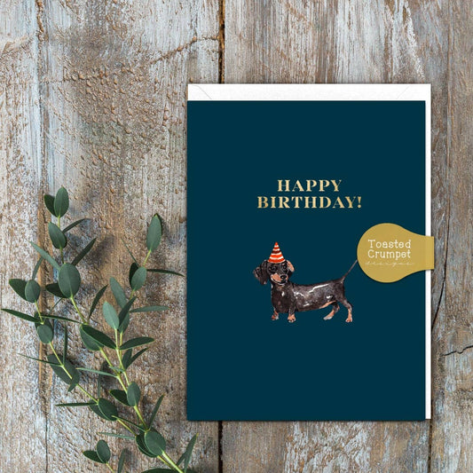 Happy Birthday (Dachshund) Card (Cello-Free)