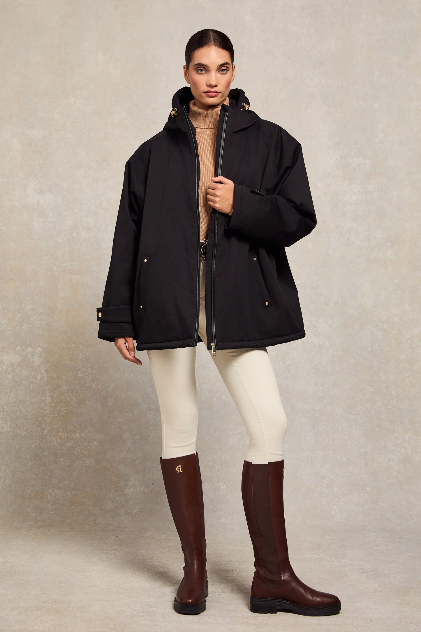 Holland Cooper One-Size Waterproof Jacket Black