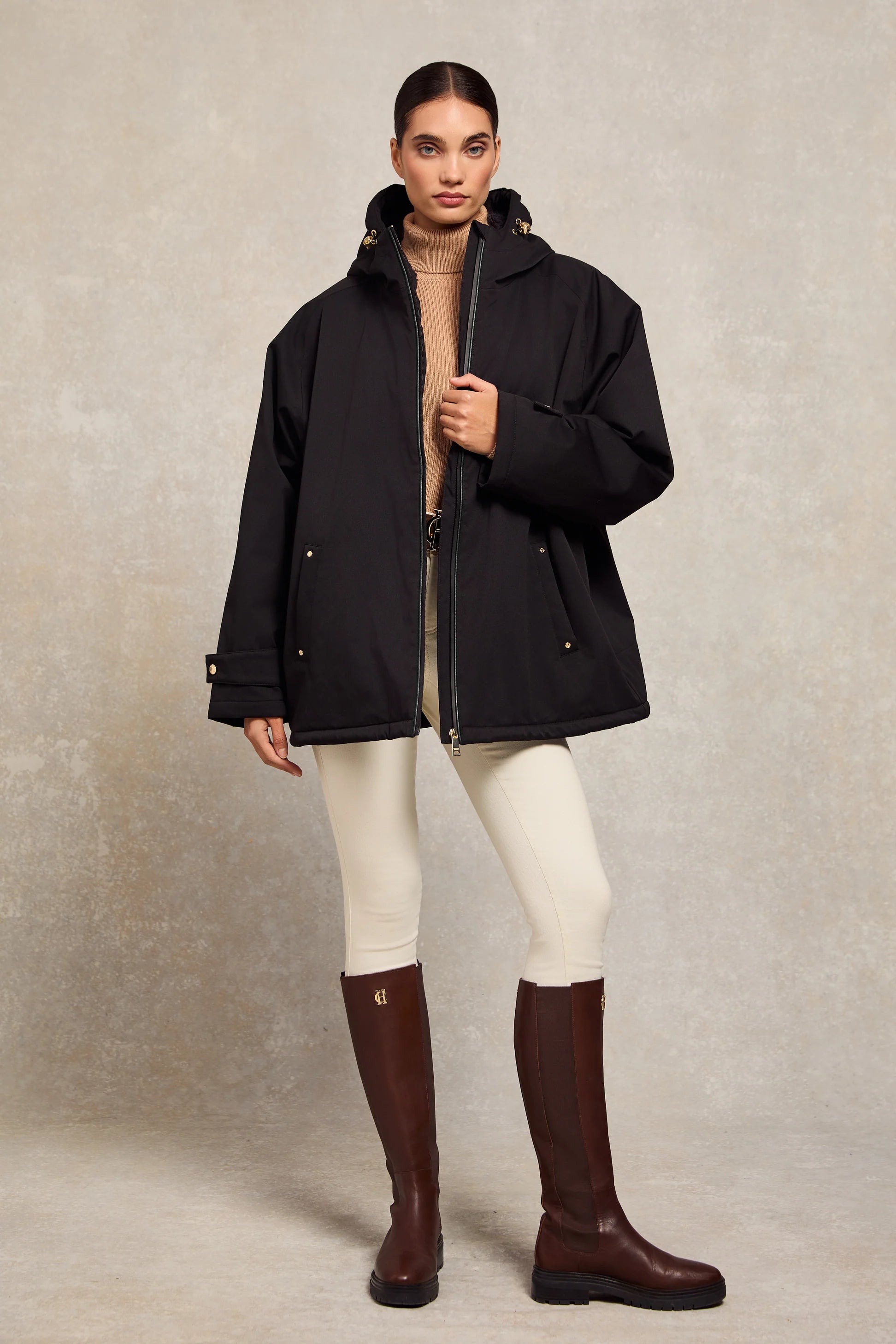 Holland Cooper One-Size Waterproof Jacket Black