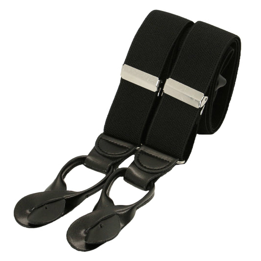 Black Rolled Leather End braces CN