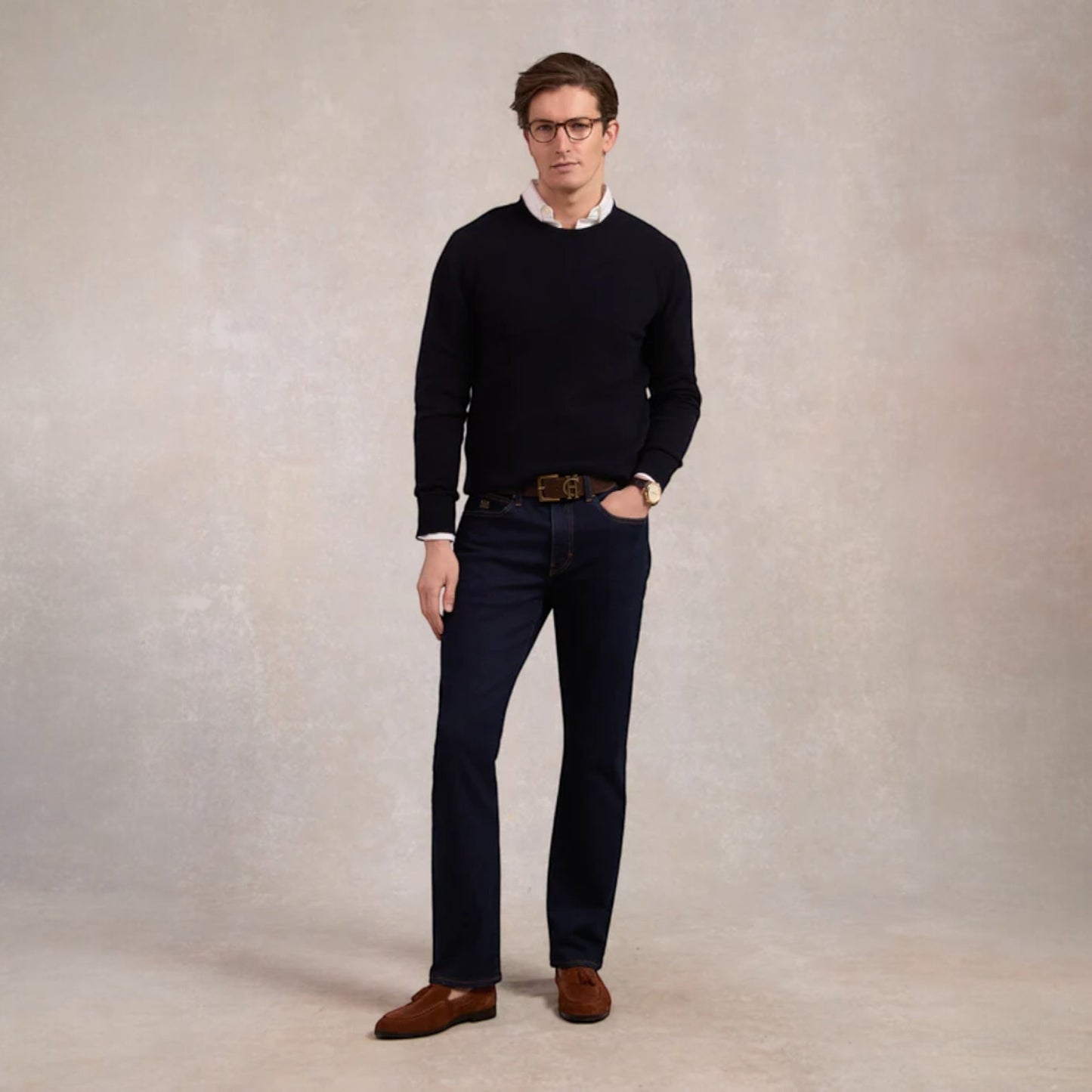Holland Cooper Men's Classic Straight Leg Jean Dark Indigo