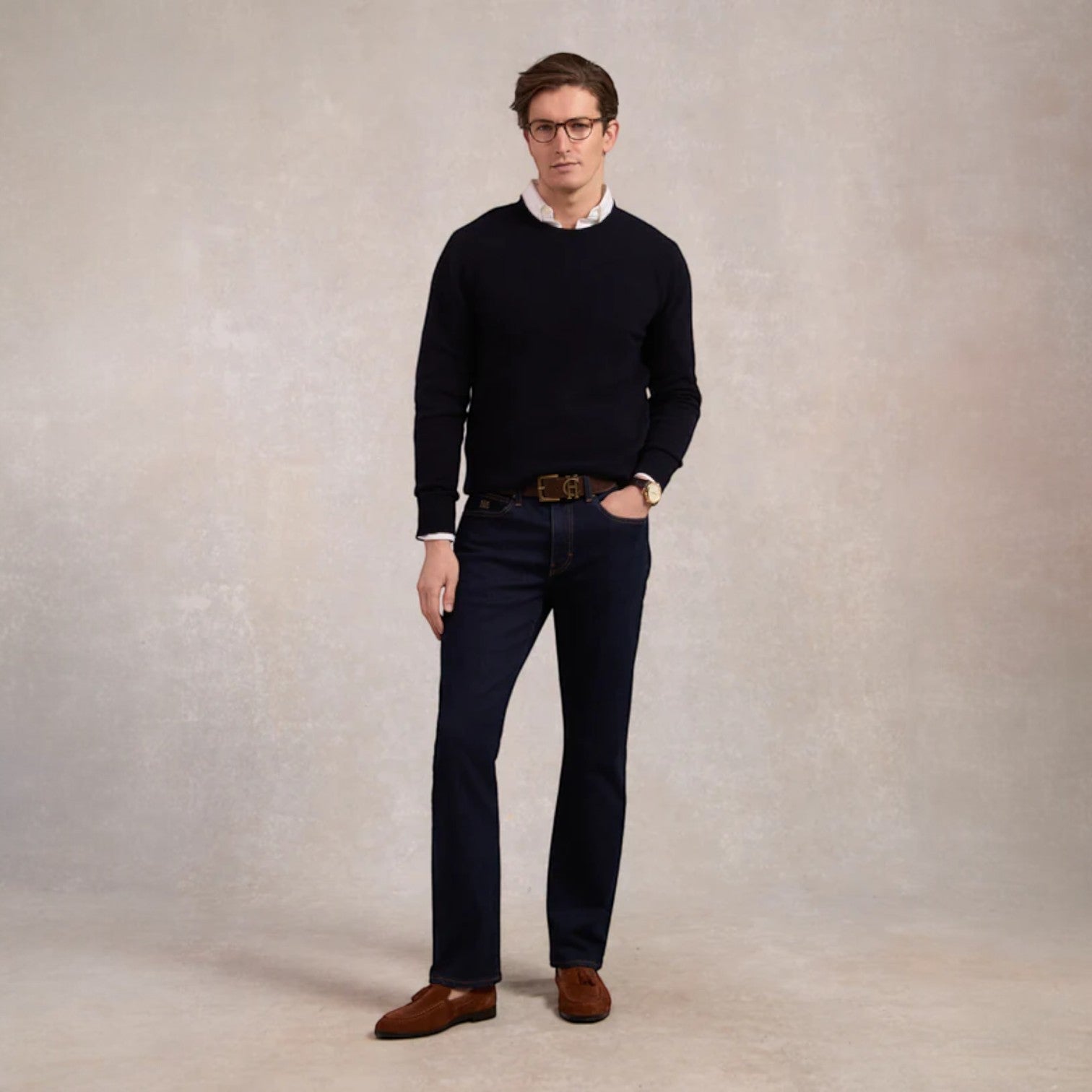 Holland Cooper Men's Classic Straight Leg Jean Dark Indigo