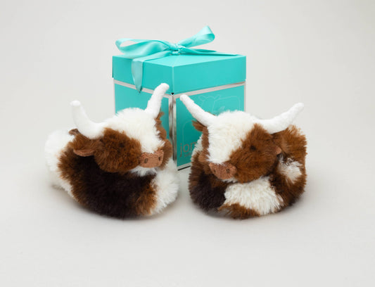 Texas Longhorn Highland Cow Plush Baby Slippers House Shoes