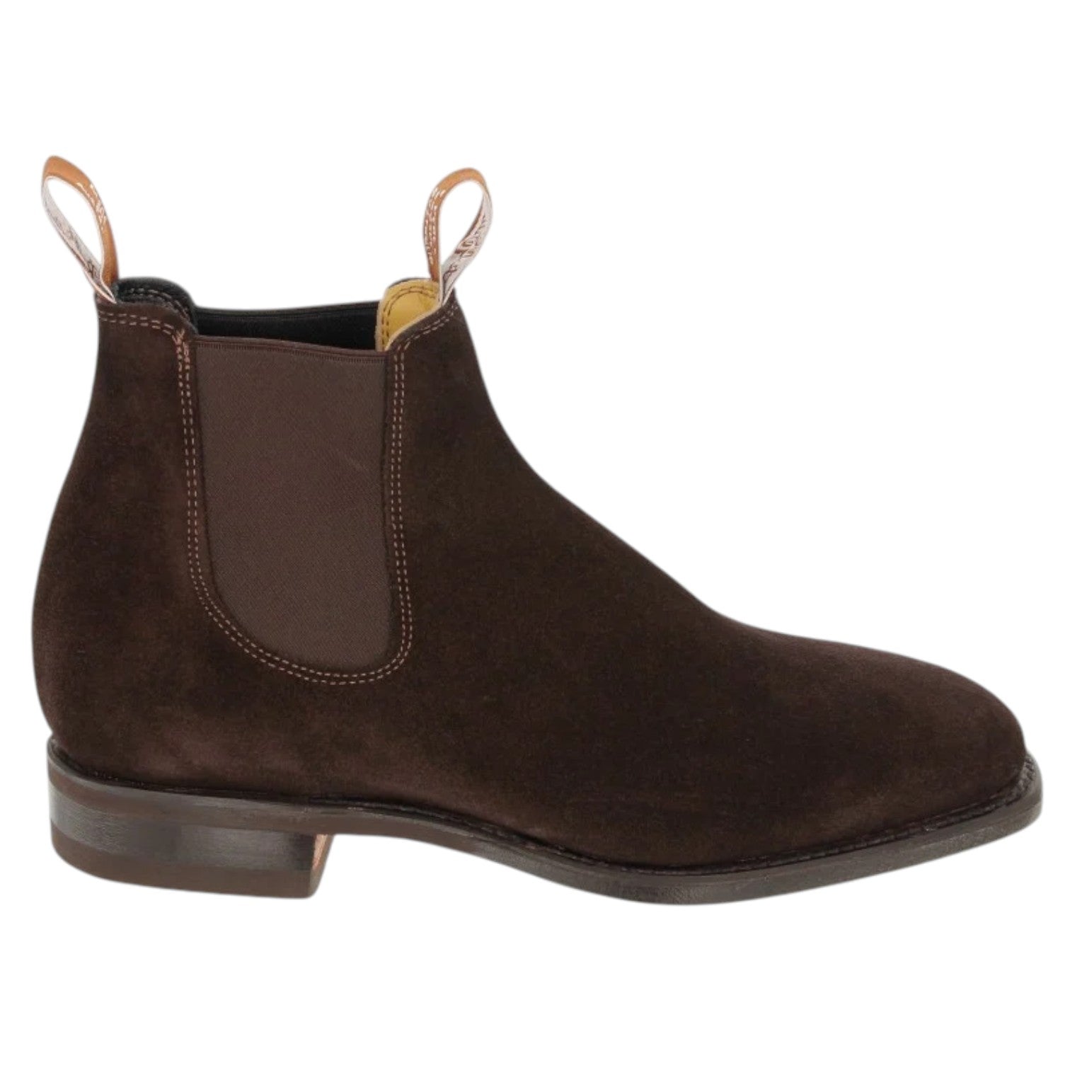 Black Chelsea boot on a white background