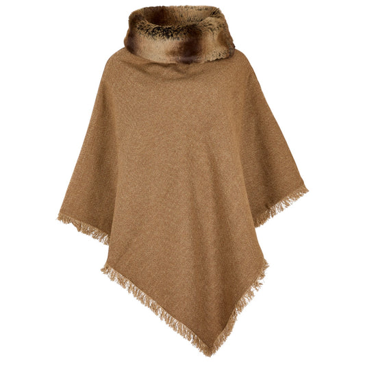Dubarry Silverfir Tweed Poncho Camel Twill