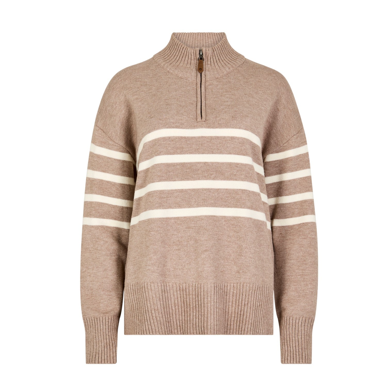 Dubarry Fonthill Zip Neck Sweater Taupe