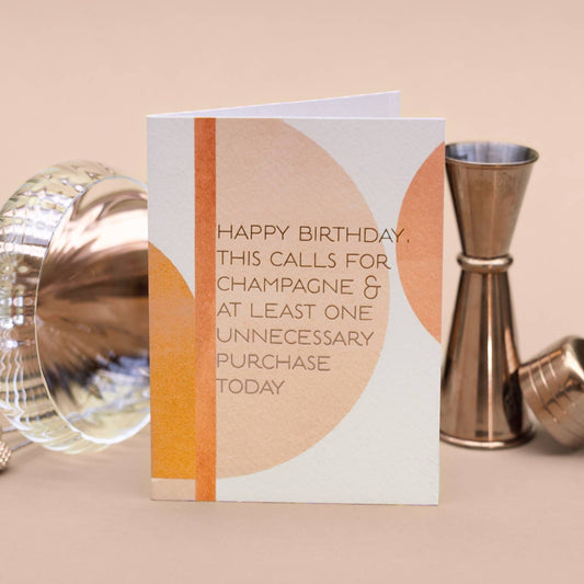 Happy Birthday! Champagne  Card (Cello-Free)