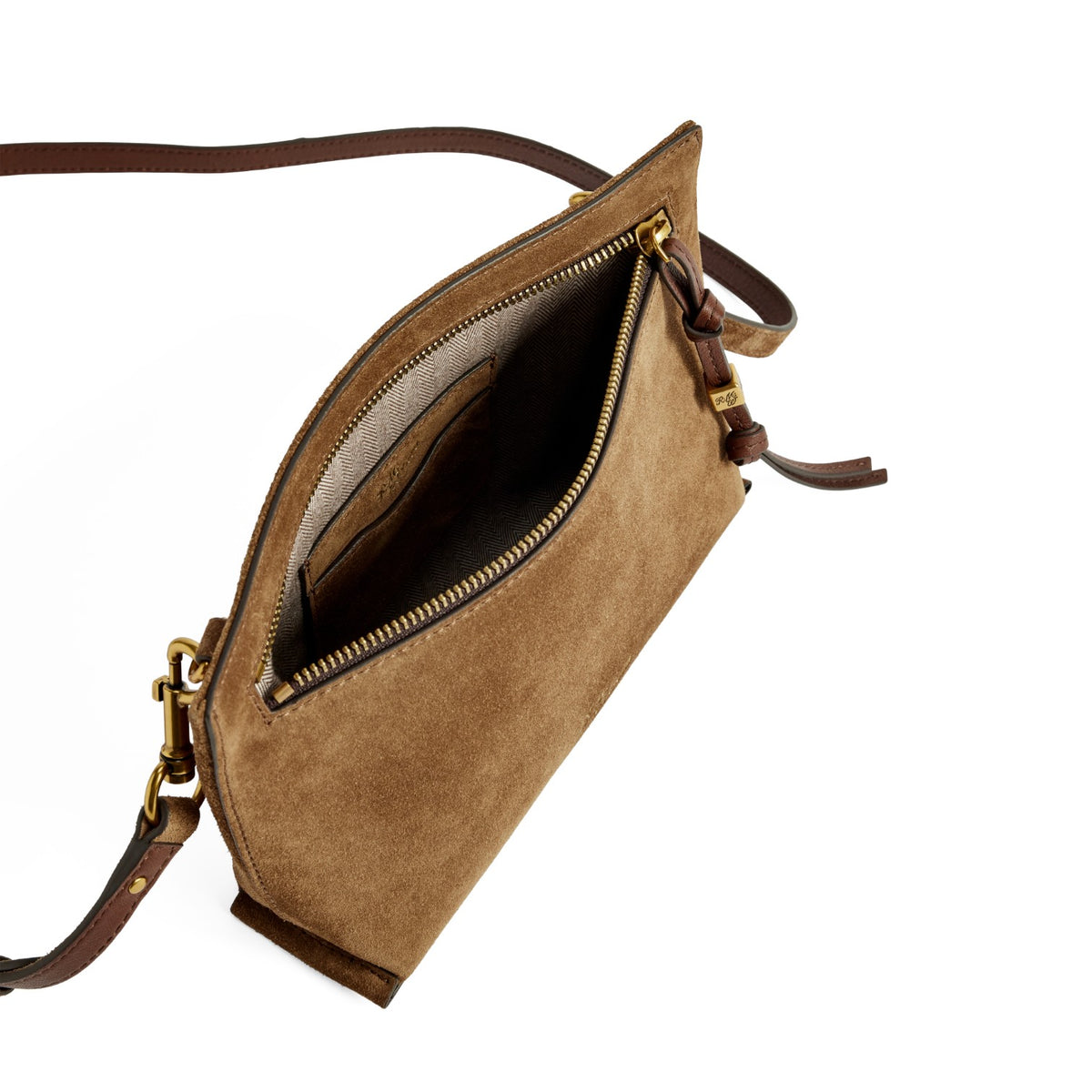 R.M. Williams Bells Suede Cross Body Bag Cognac
