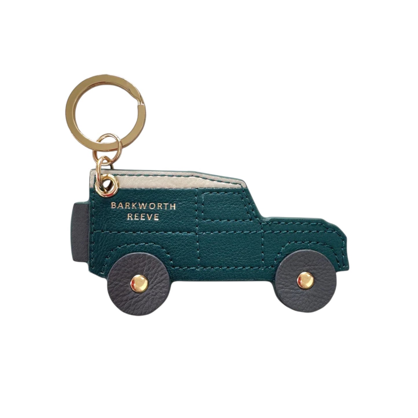 Barkworth Reeve Off Road 4x4 Keyring Green & Cream Leather