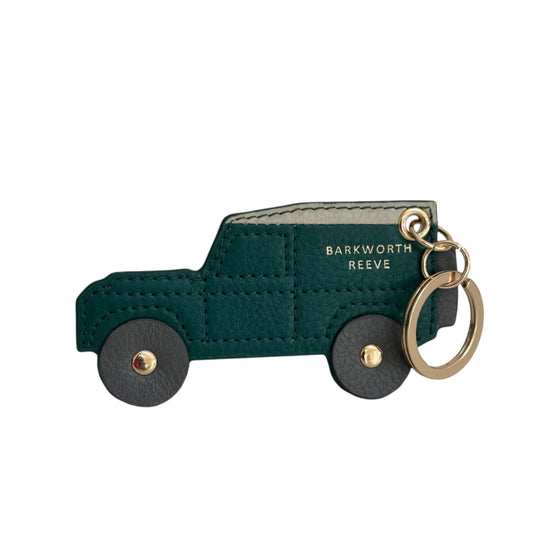 Barkworth Reeve Off Road 4x4 Keyring Green & Cream Leather