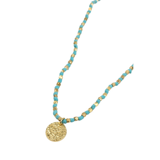 Gold And Thread With Coin Pendant