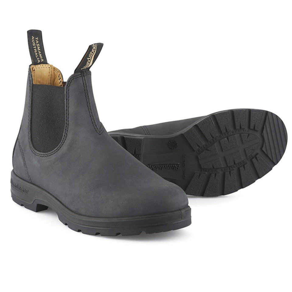 Blundstone 587 Rustic Black Leather Chelsea Boot