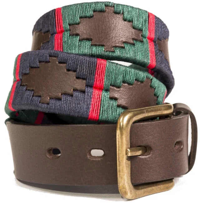 Pioneros Polo Belt - 196 Navy/Dark Green/Red Stripe