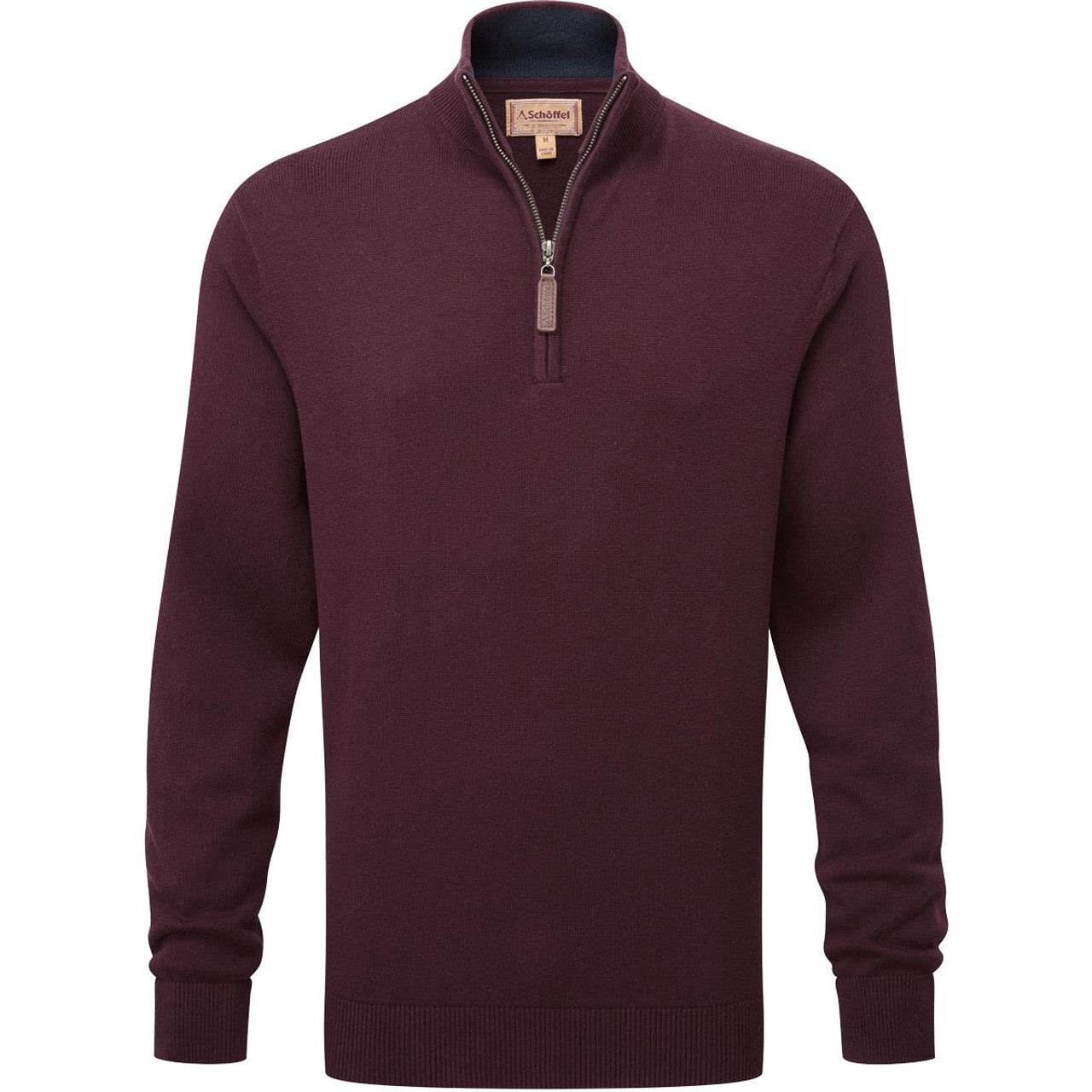 Schoffel Calton Cotton Cashmerer Zip Jumper Wine 