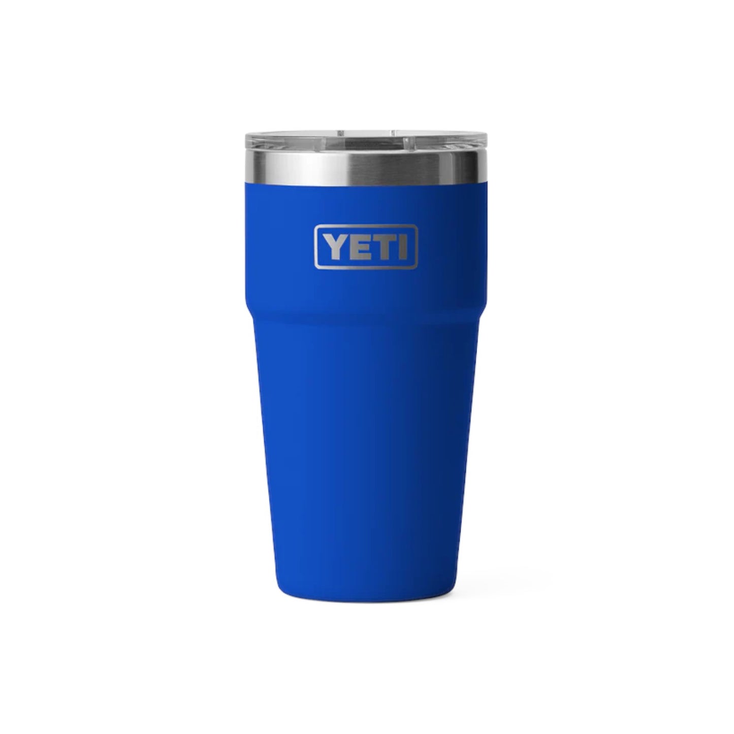 Blue YETI tumbler on a white background