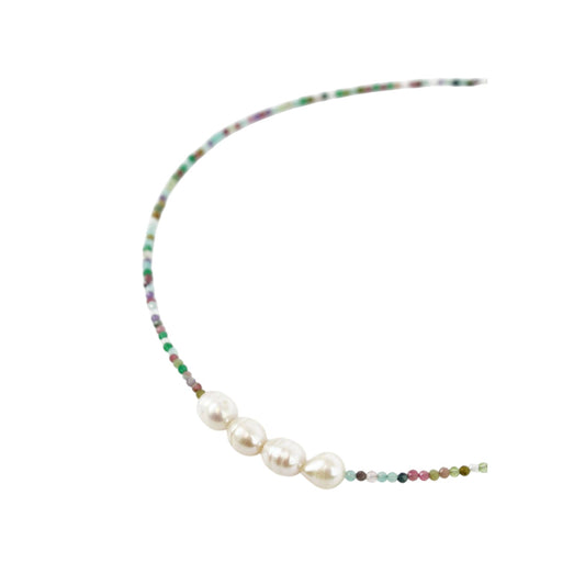 Mixed Bead Necklace With Pearl